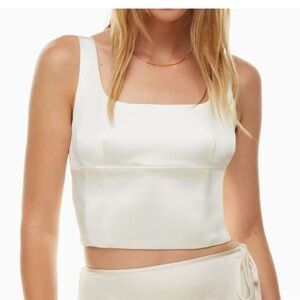 Babaton Cream Satin Top